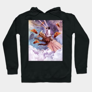 Laser Eyes Space Cat Riding Dragon Hoodie